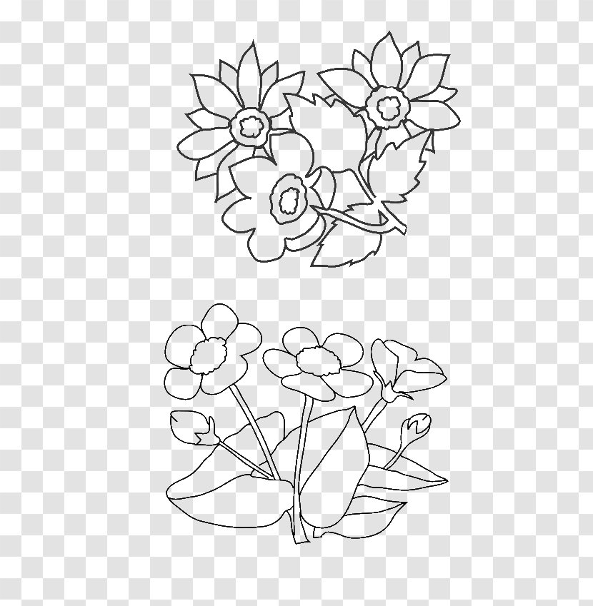 Floral Design Coloring Book Flower Bouquet Drawing - Watercolor Transparent PNG