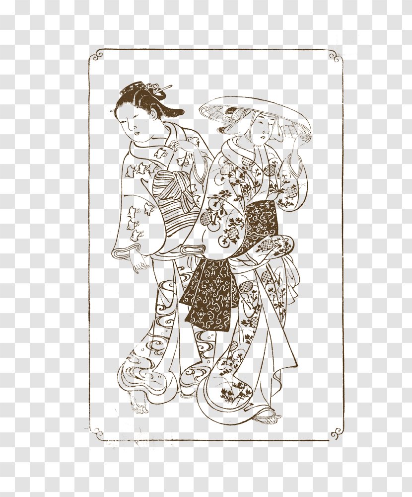 Visual Arts Ukiyo-e Illustration - Joint - Women In Ancient Japan Transparent PNG