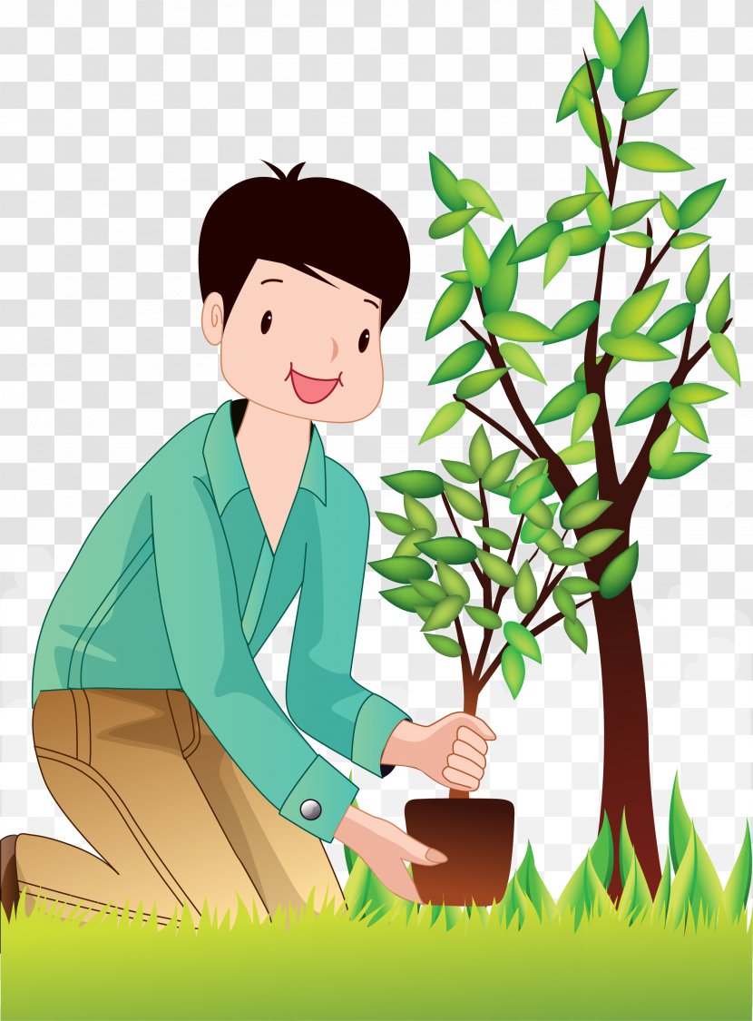Tree - Template - Planting Trees Man Transparent PNG