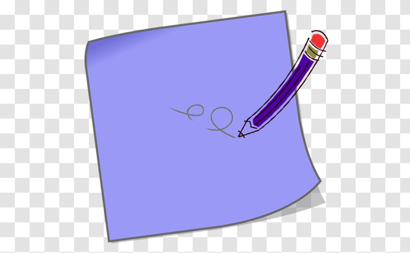 Lengthwise Post-it Note Document Clip Art - Purple Transparent PNG