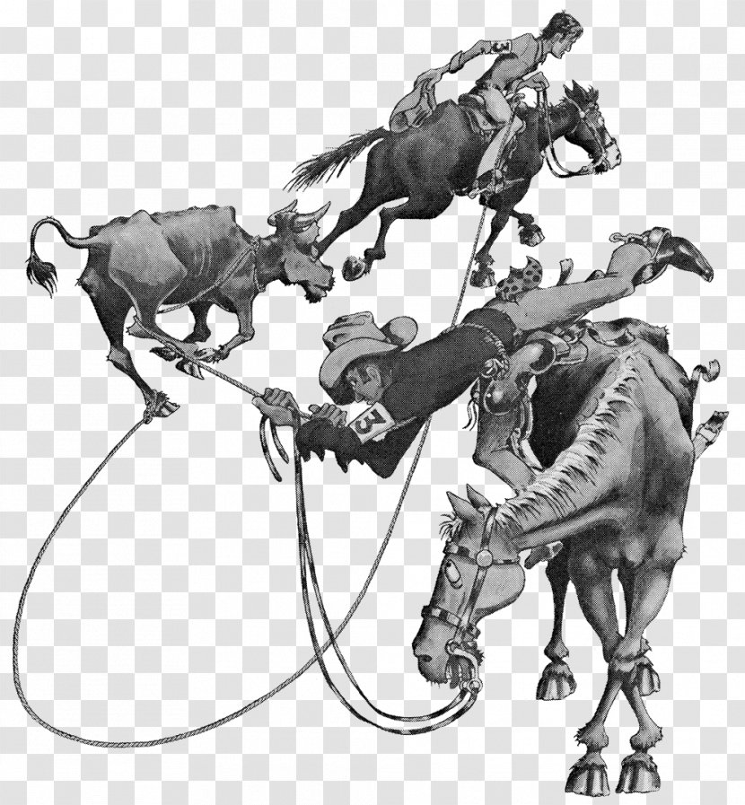 Horse Drawing Cattle /m/02csf Team Roping - Fictional Character Transparent PNG