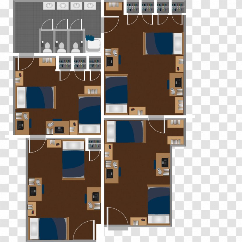 Boreman Hall Men's South Residence Floor Plan Dormitory - Elevation - House Transparent PNG