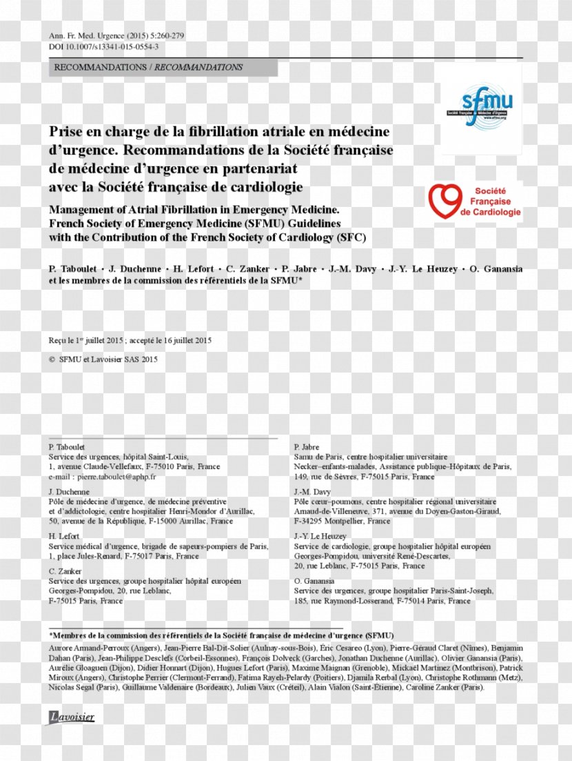 Document Management Of Atrial Fibrillation Atrium Ectopic Pacemaker - Anticoagulant - First Page Transparent PNG