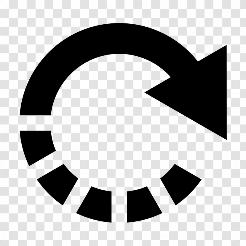Undo Arrow Symbol Clip Art - Black And White - Rupee Transparent PNG