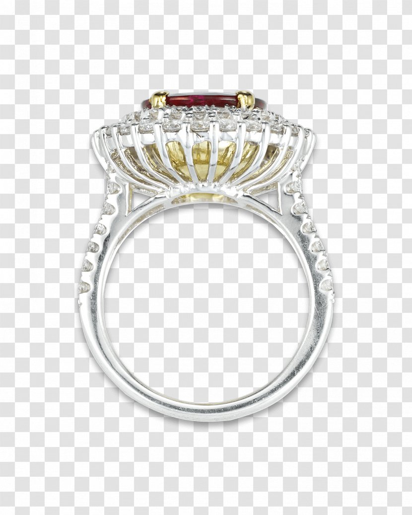Ruby Body Jewellery Silver Diamond - Estate Jewelry Transparent PNG
