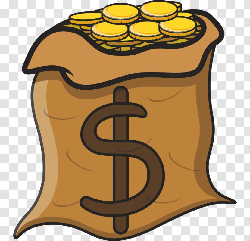 Money Bag Drawing Coin Cartoon - Yellow Transparent PNG