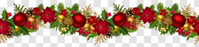 Borders And Frames Christmas Garland Clip Art - Wreath - Decorative Transparent PNG