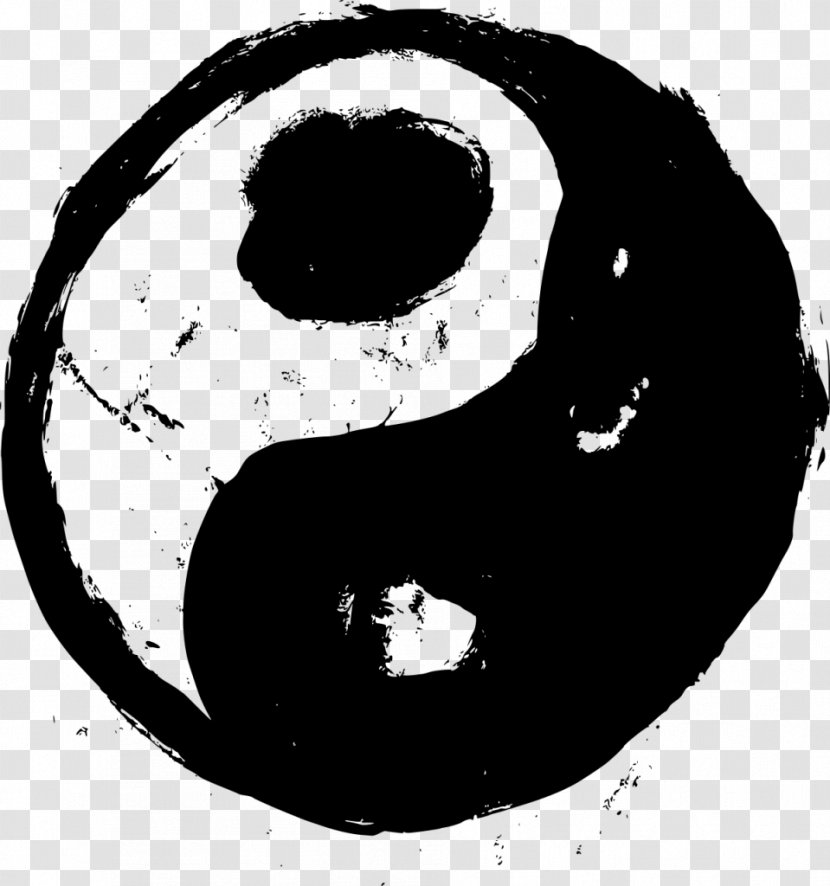 Yin And Yang Black White Symbol - Flower Transparent PNG
