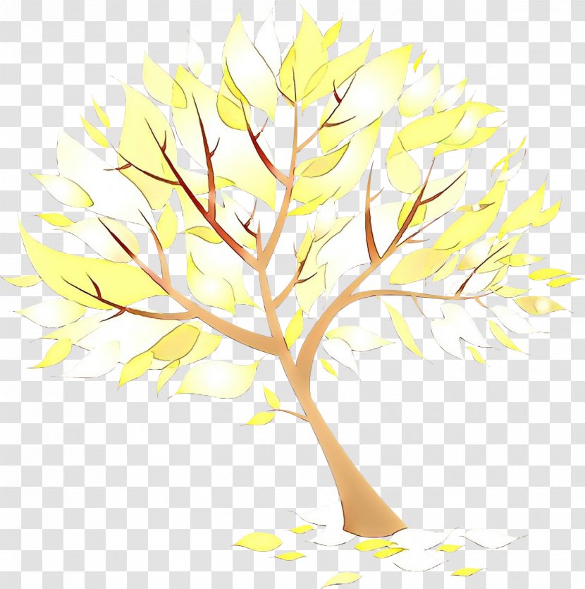 Tree Branch Yellow Leaf Plant - Flower - Twig Transparent PNG