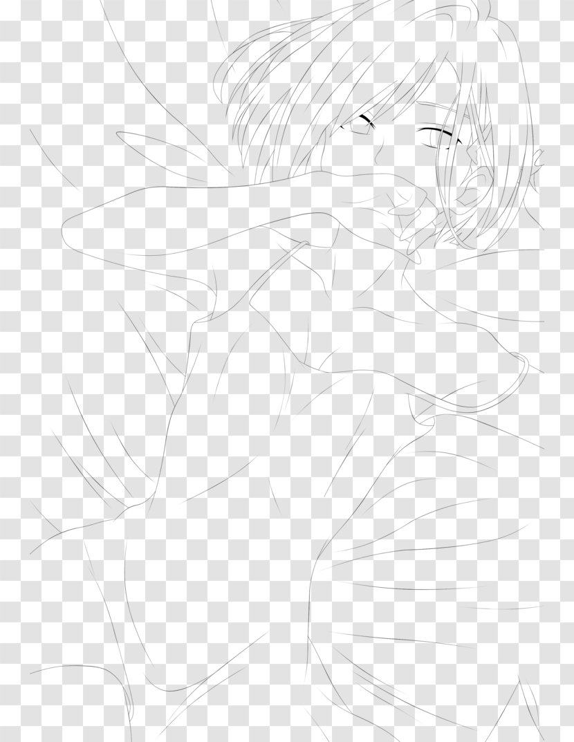Drawing Line Art White Cartoon Sketch - Watercolor - Darling In The Franxx Transparent PNG