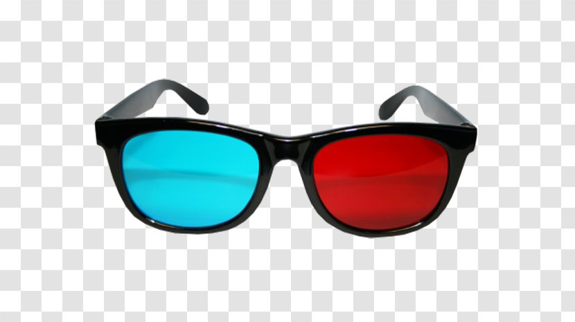 Polarized 3D System Anaglyph Film Sunglasses - Rayban New Wayfarer Classic Transparent PNG