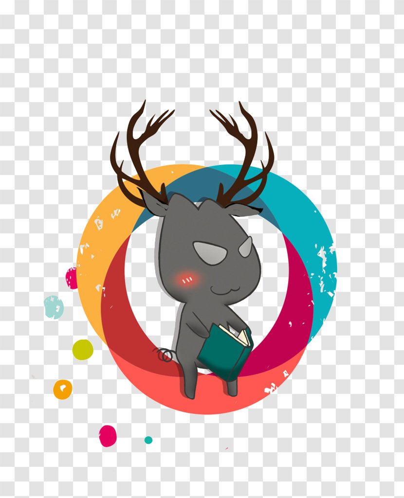 Reindeer Christmas Poster - Antler - Black Deer Transparent PNG