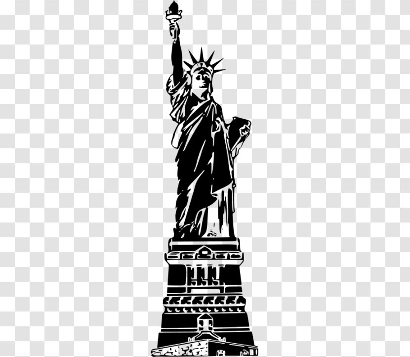 Statue Of Liberty The New Colossus Black And White Clip Art - Drawing - Clipart Transparent PNG