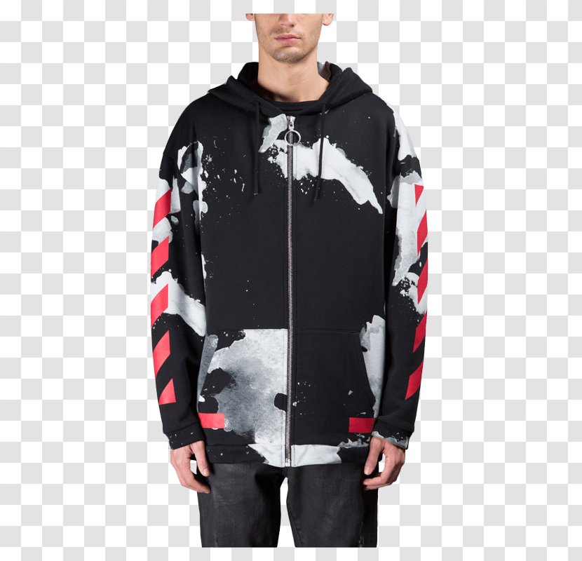 Hoodie T-shirt Off-White Sweater Tracksuit - Outerwear - Red Spotted Clothing Transparent PNG