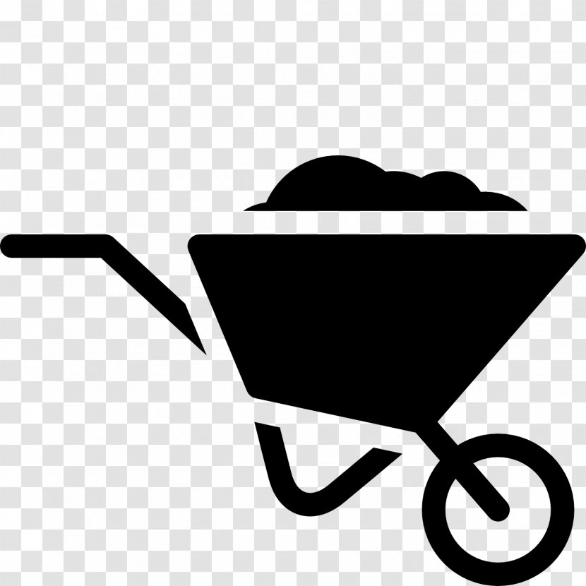 Wheelbarrow Clip Art - Black - Wheel Barrow Transparent PNG