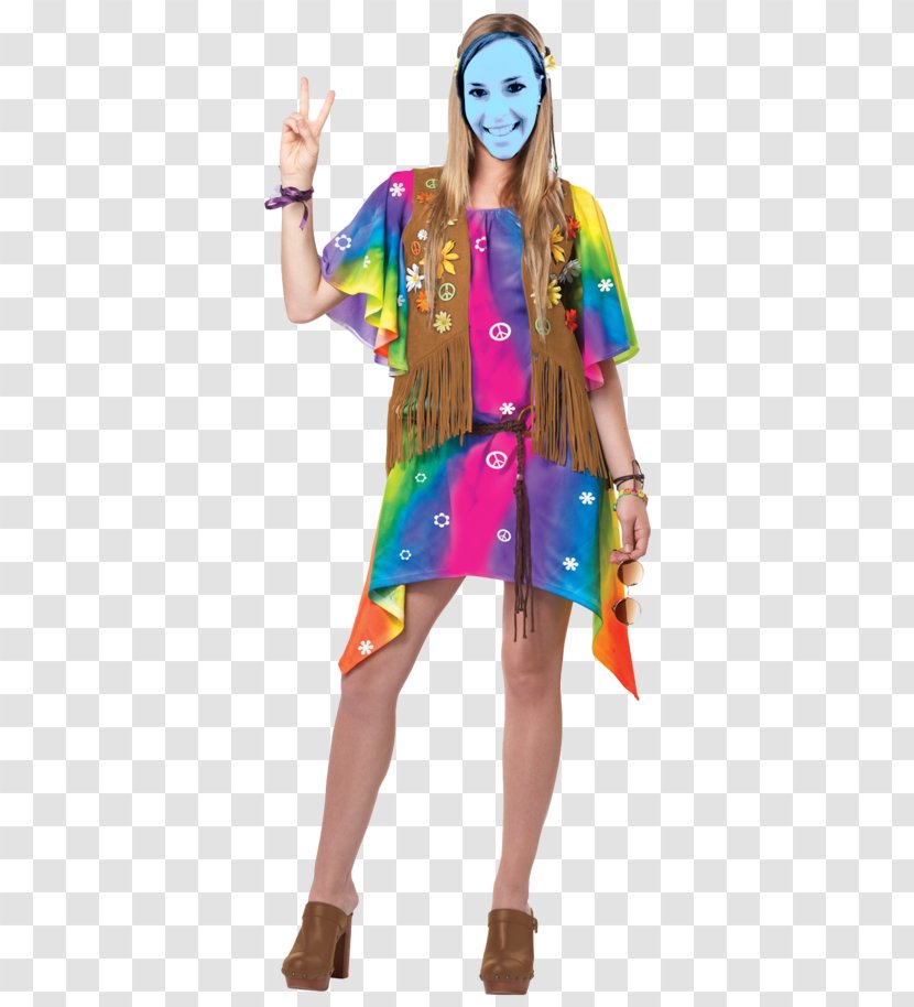 Costume Party Groovy Girls Halloween Hippie - Silhouette - Child Transparent PNG