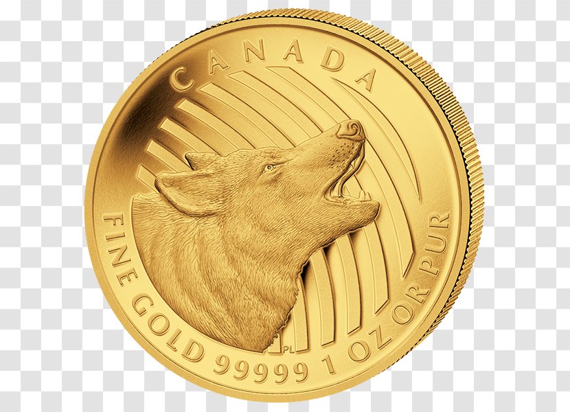 Bullion Coin Gold Gray Wolf - Material Transparent PNG