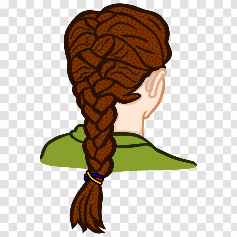 French Braid Hairstyle Clip Art - Cartoon Transparent PNG