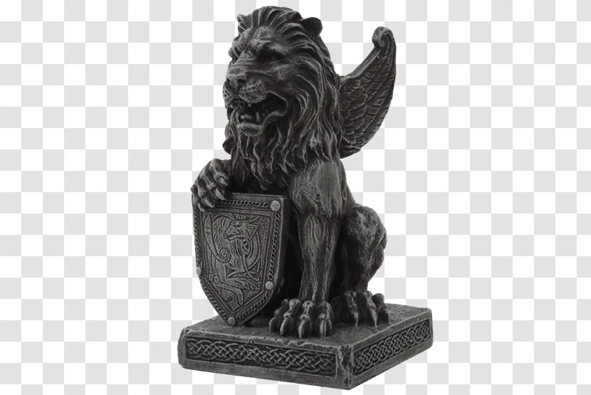 Winged Lion Gargoyle Statue Sculpture - Dictionary - Shield Transparent PNG