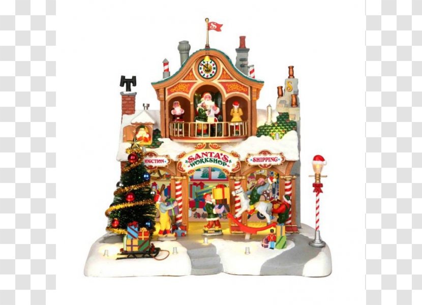 Santa Claus Christmas Village Santa's Workshop - Gingerbread House - Cottage Transparent PNG