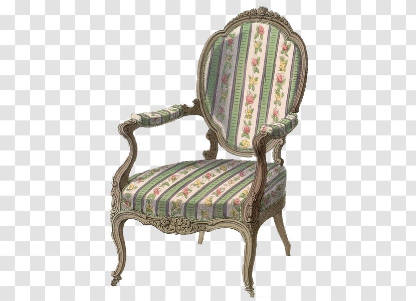 France Chair Table Furniture - Directoire Style - French Royal Green Striped Seat Transparent PNG