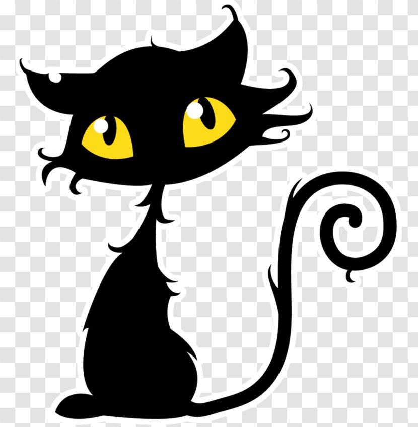 Black Cat Clip Art Image - Cartoon Transparent PNG