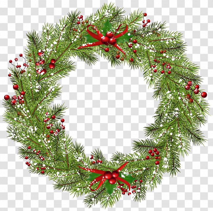 Wreath Christmas Clip Art - Conifer - Image Transparent PNG
