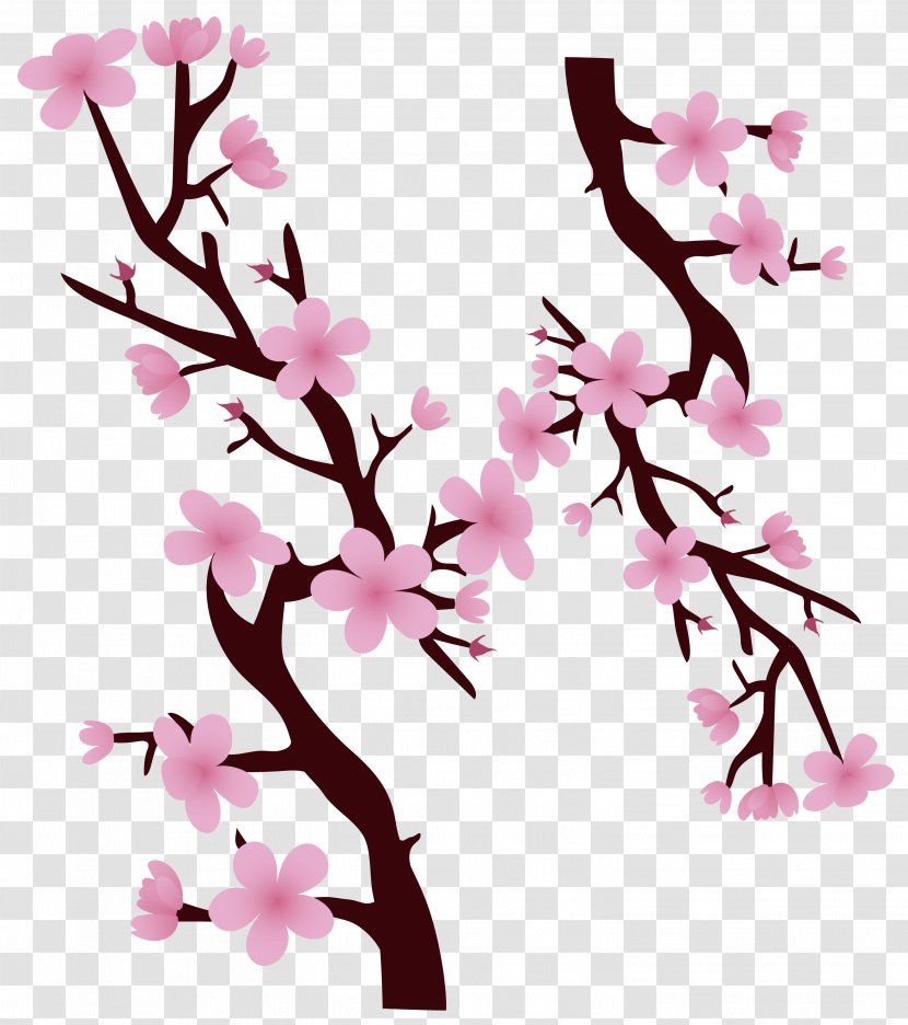 National Cherry Blossom Festival - Flower - Decorative Pink Hand Painted Tree Branches Transparent PNG