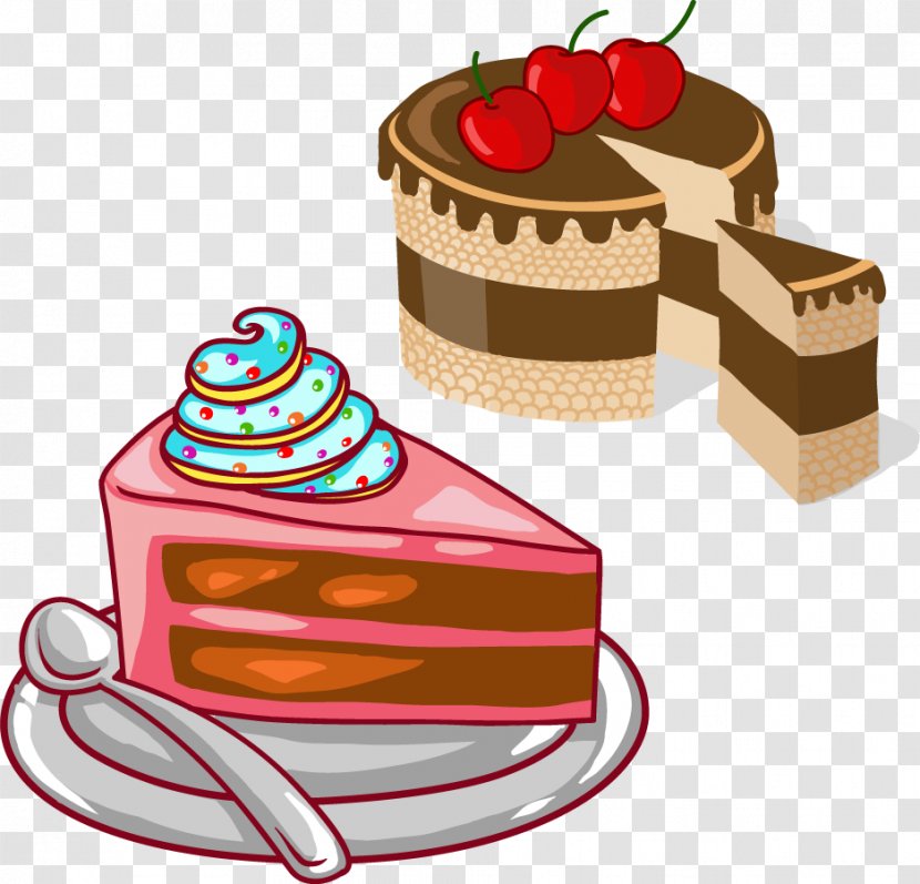 Birthday Cake Cupcake Chocolate Icing - Vector Transparent PNG