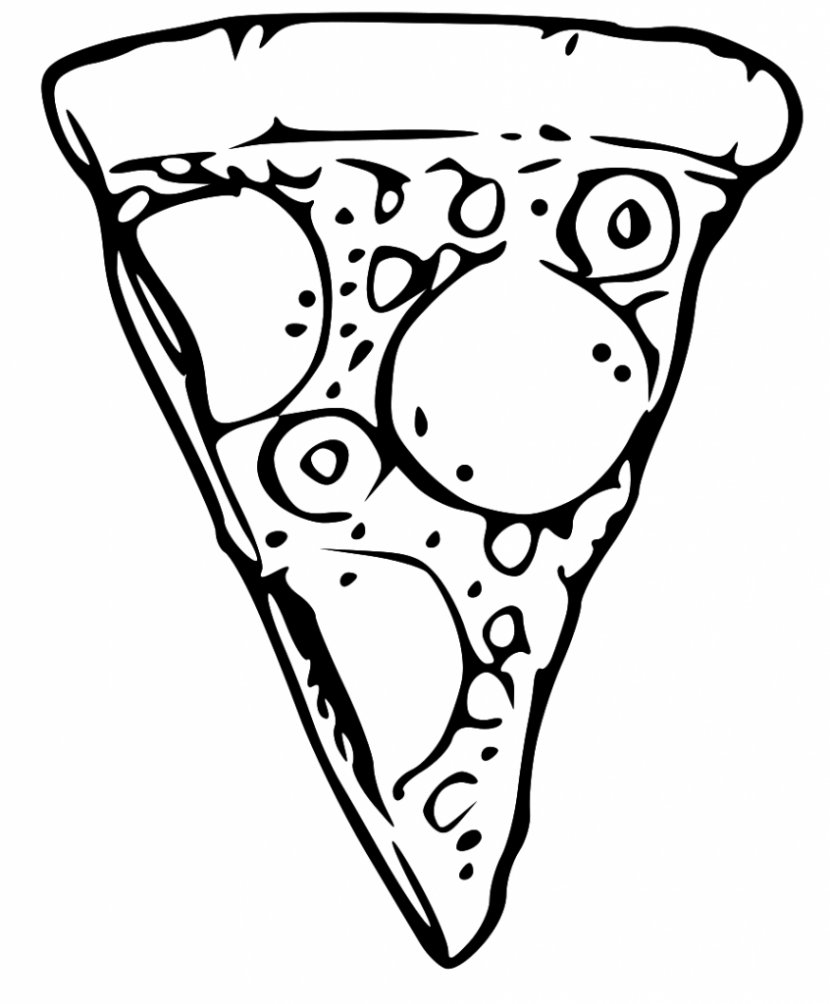 Pizza Black And White Clip Art - Flower - Food Cliparts Transparent PNG