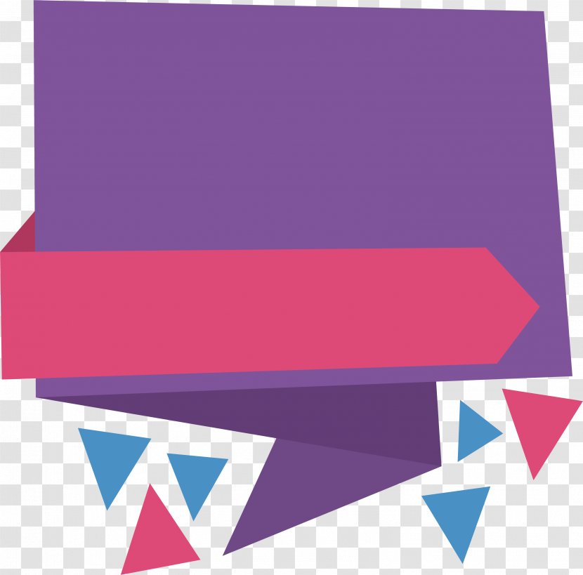 Triangle Fragment Ribbon Title Box - If We - Purple Transparent PNG