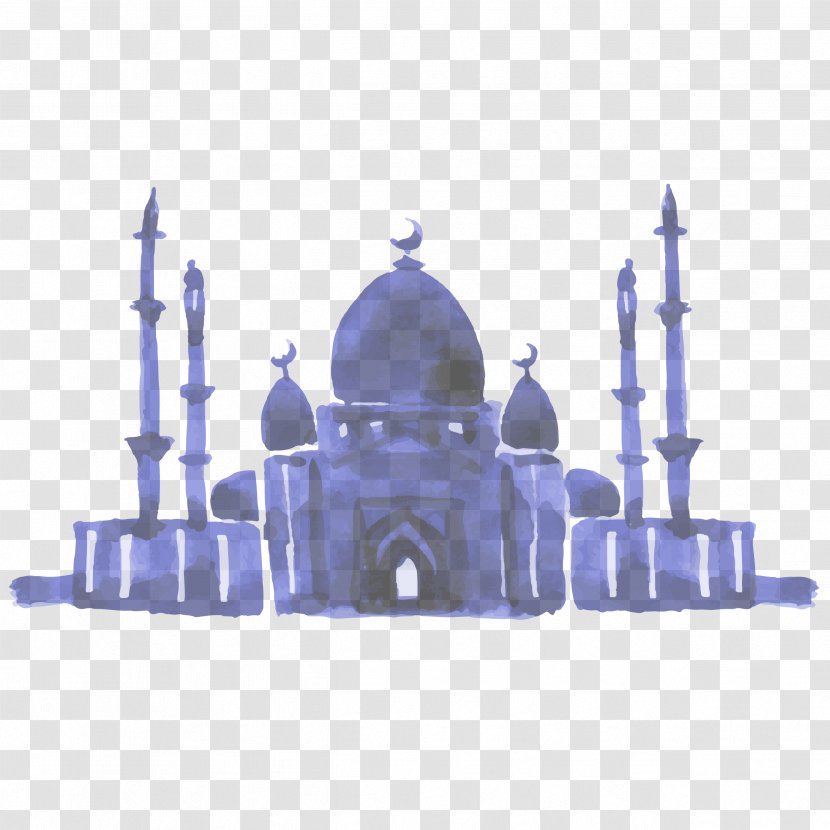 Hand Painted Watercolor Islamic Architecture Vector Illustration - Product Transparent PNG