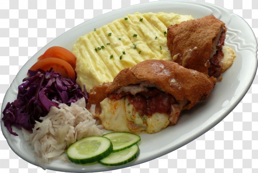 Full Breakfast Schnitzel Fast Food Recipe Escalope - Ham Transparent PNG