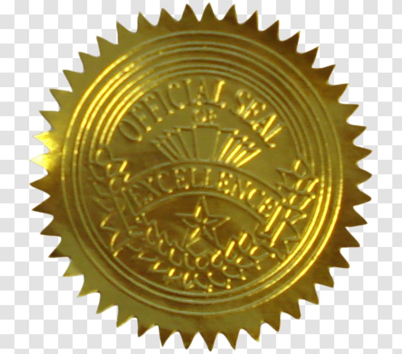 Seal Gold Sticker Paper Academic Certificate - Silver Transparent PNG
