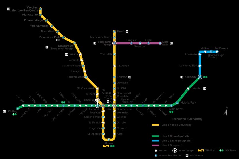Toronto Subway Rapid Transit Eaton Centre Map Transparent PNG