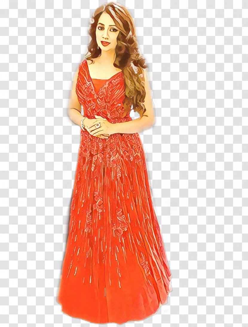 Orange Background - Costume Design - Fashion Model Sleeve Transparent PNG