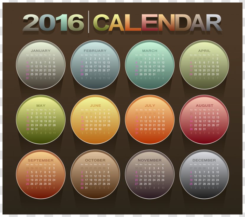 Calendar Date Clip Art - Month - 2016 Cliparts Transparent PNG