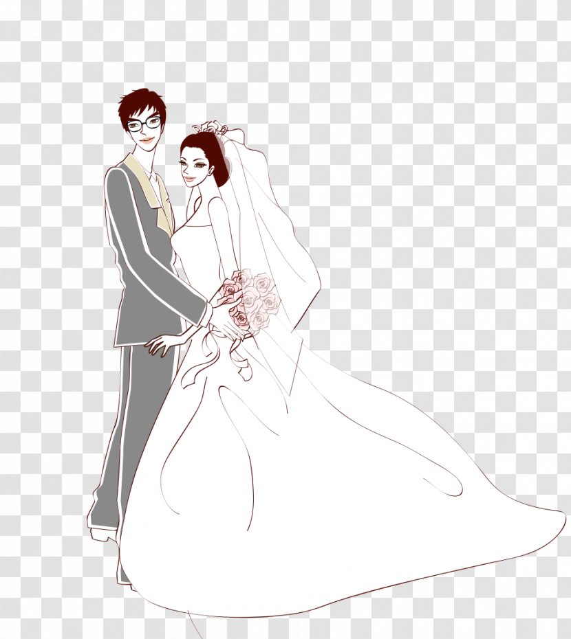 Bridegroom Wedding Clip Art - Flower - Bride And Groom Transparent PNG