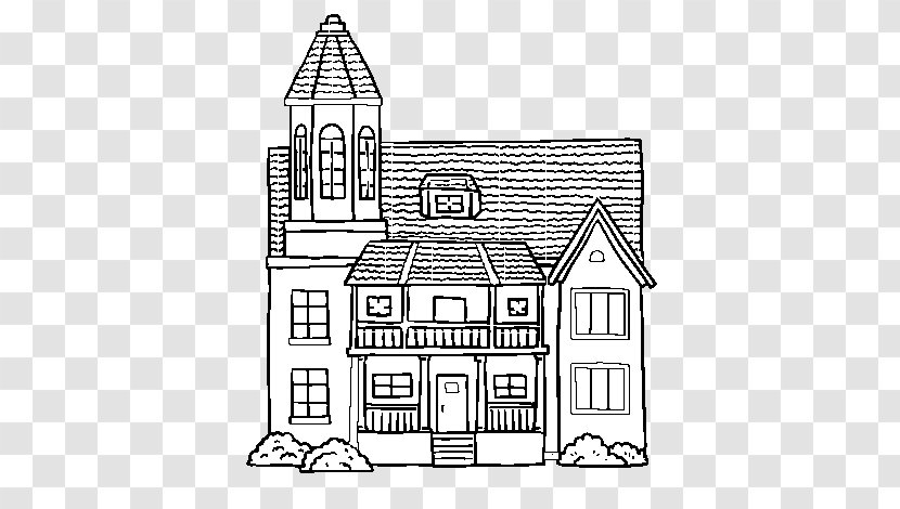 Coloring Book Drawing House Building ColoringCrew - Singlefamily Detached Home Transparent PNG