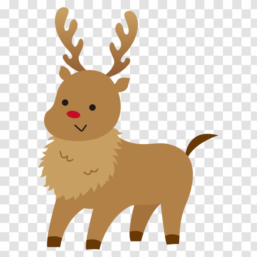 Reindeer Christmas Day Clip Art Card Illustration - Deer - Tail Transparent PNG