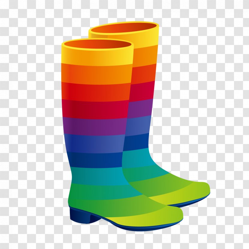 Rainbow Boot - Shoe - Beautiful Boots Transparent PNG