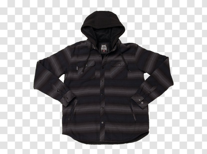 Hoodie Jacket Sleeve Polar Fleece - Black - Flannel With Hood Transparent PNG