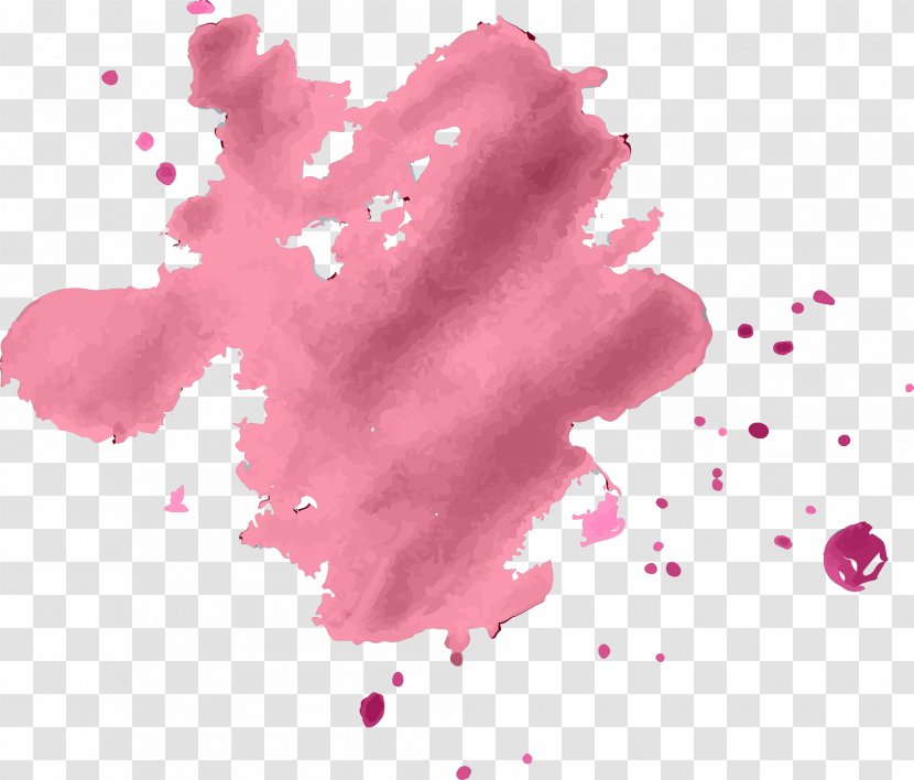 Pink Circle Watercolor Painting Graffiti - Polka Dot - Hand Painted Transparent PNG