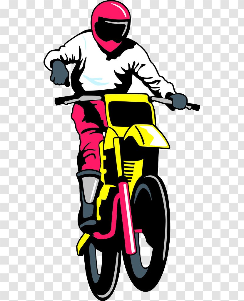 Cartoon Motocross Auto Racing - Motorcycle - Painting Transparent PNG