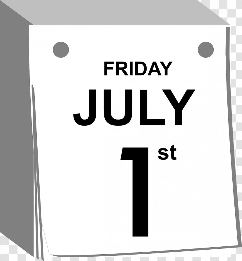 Clip Art 1 July Calendar Date Abreißkalender Transparent PNG