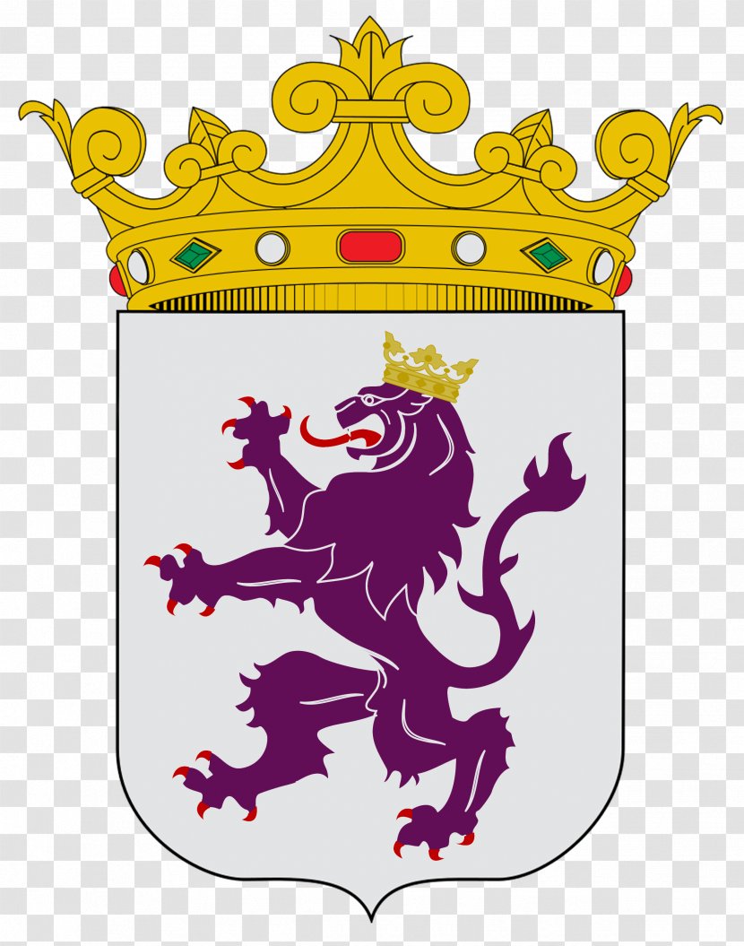 Kingdom Of León Coat Arms Castile And Crest - Fictional Character - Lion Transparent PNG