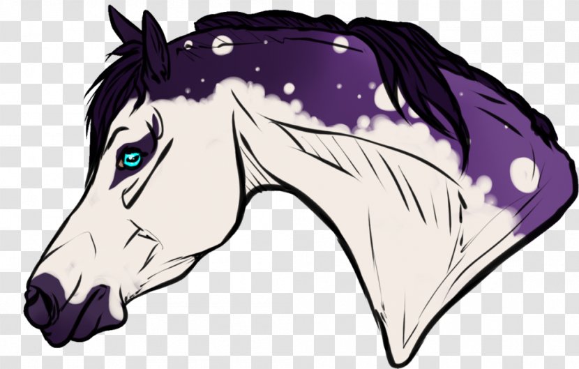 Mane Mustang Halter Stallion Bridle - Cartoon - Purple Comet Transparent PNG