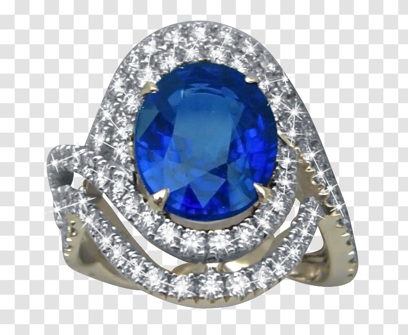 Sapphire Jewellery Ring Gemstone Blue - Cabochon - Halo Circle Transparent PNG