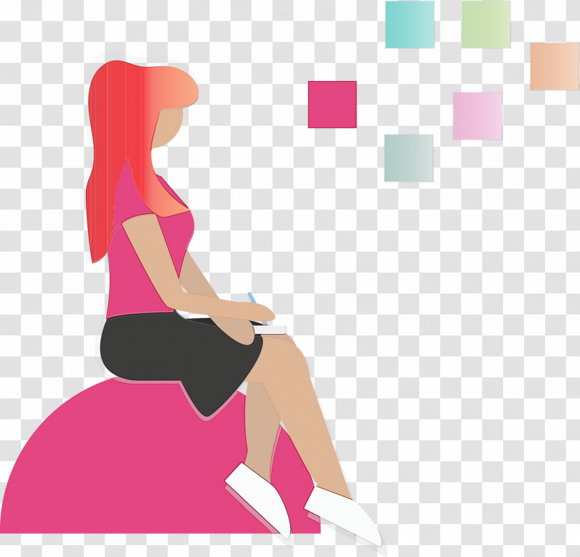 Pink Arm Joint Leg Sitting Transparent PNG