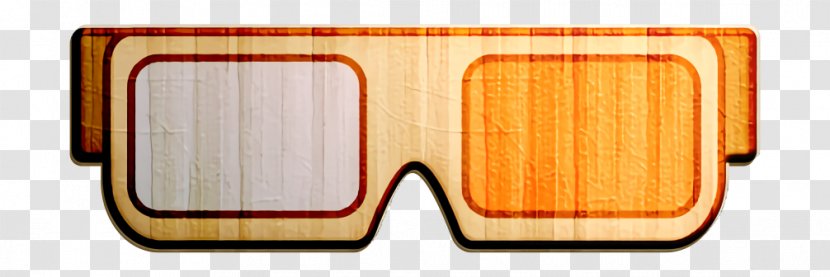 Movie Icon - Yellow - Rectangle Glasses Transparent PNG